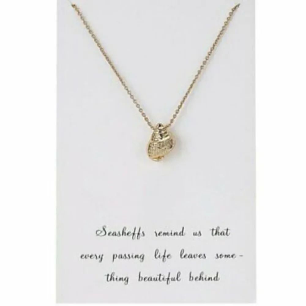 NWT Seashells are Reminders Gold Necklace, Sea Shell Necklace, Memorial Sympathy